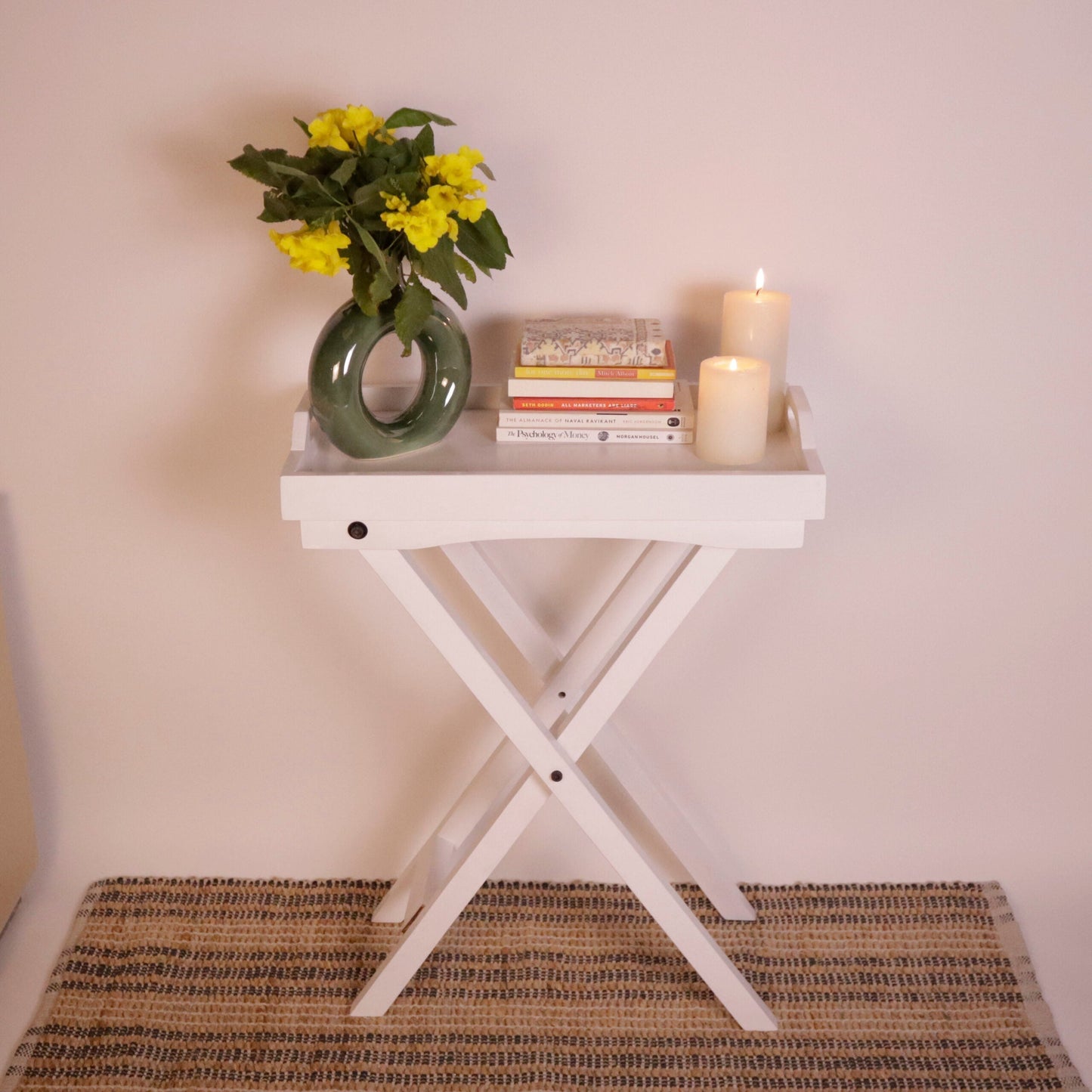 Sustainable Rug, Jute & Cotton blend, Stripes, 2' x 4' - India Wholesale Co.