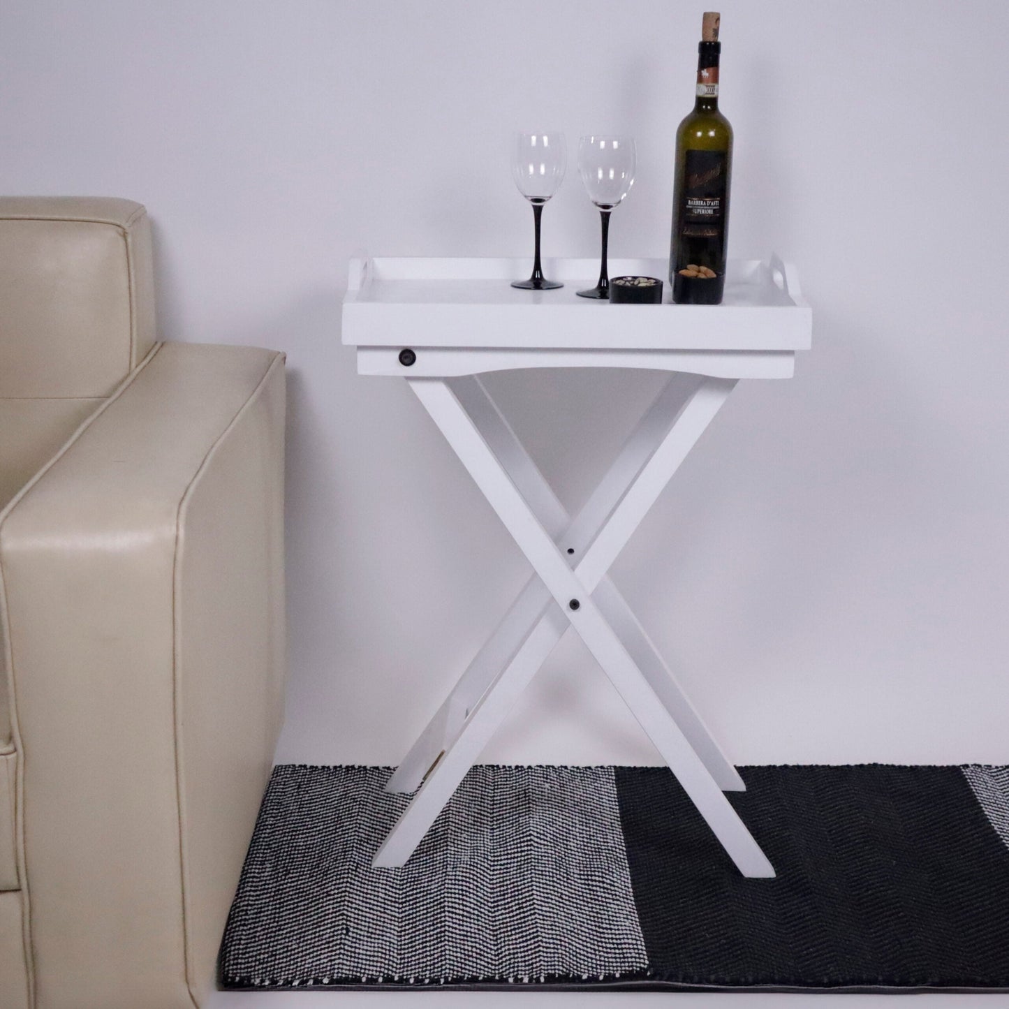 Herringbone black & white Rug, 2'X4', Recycle cotton - India Wholesale Co.