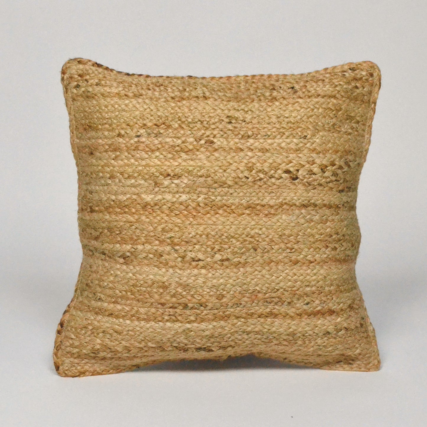 Braided woven 100% Jute Pillowcover, 20"x20", Natural - India Wholesale Co.