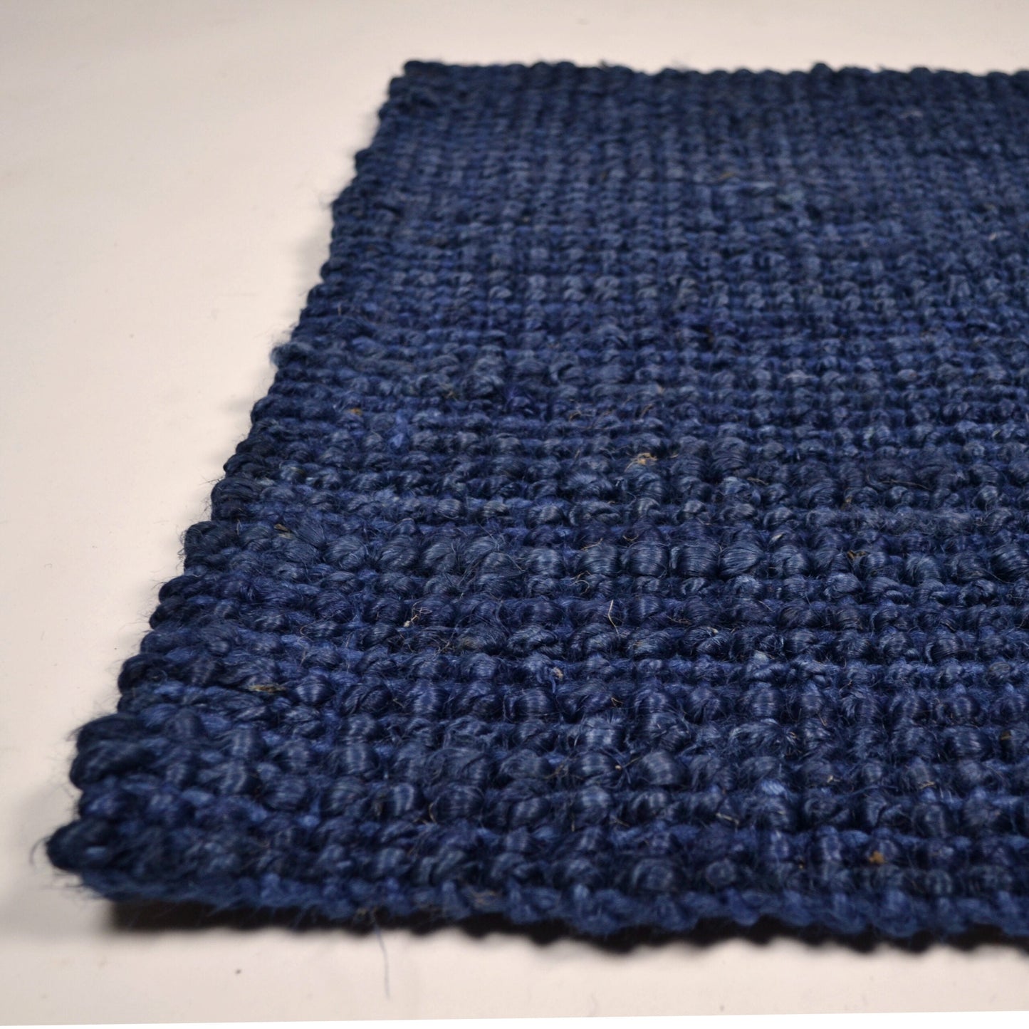 Blue Jute Rug, 2'X 4', Boucle weave - India Wholesale Co.
