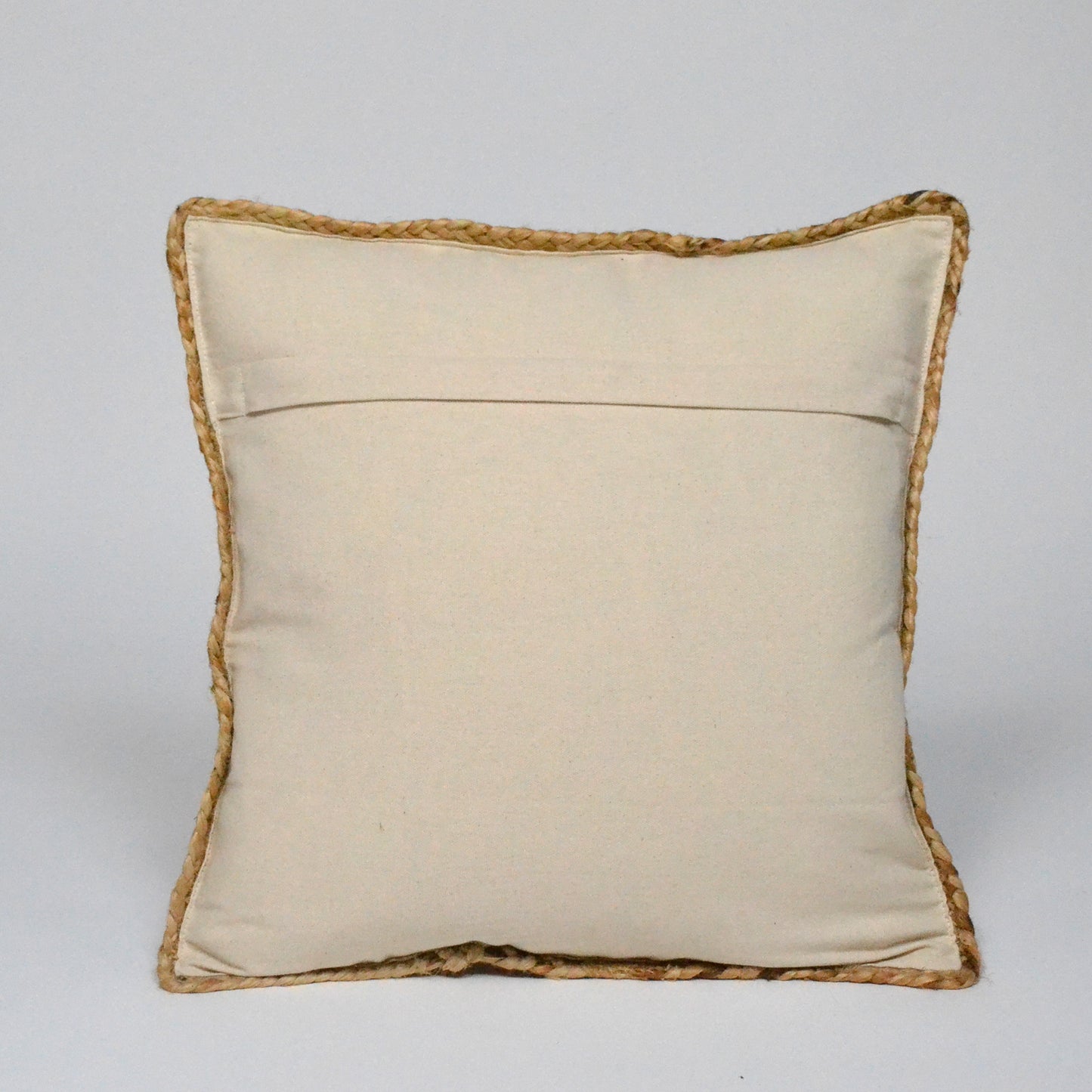 Braided woven 100% Jute Pillowcover, 20"x20", Natural - India Wholesale Co.
