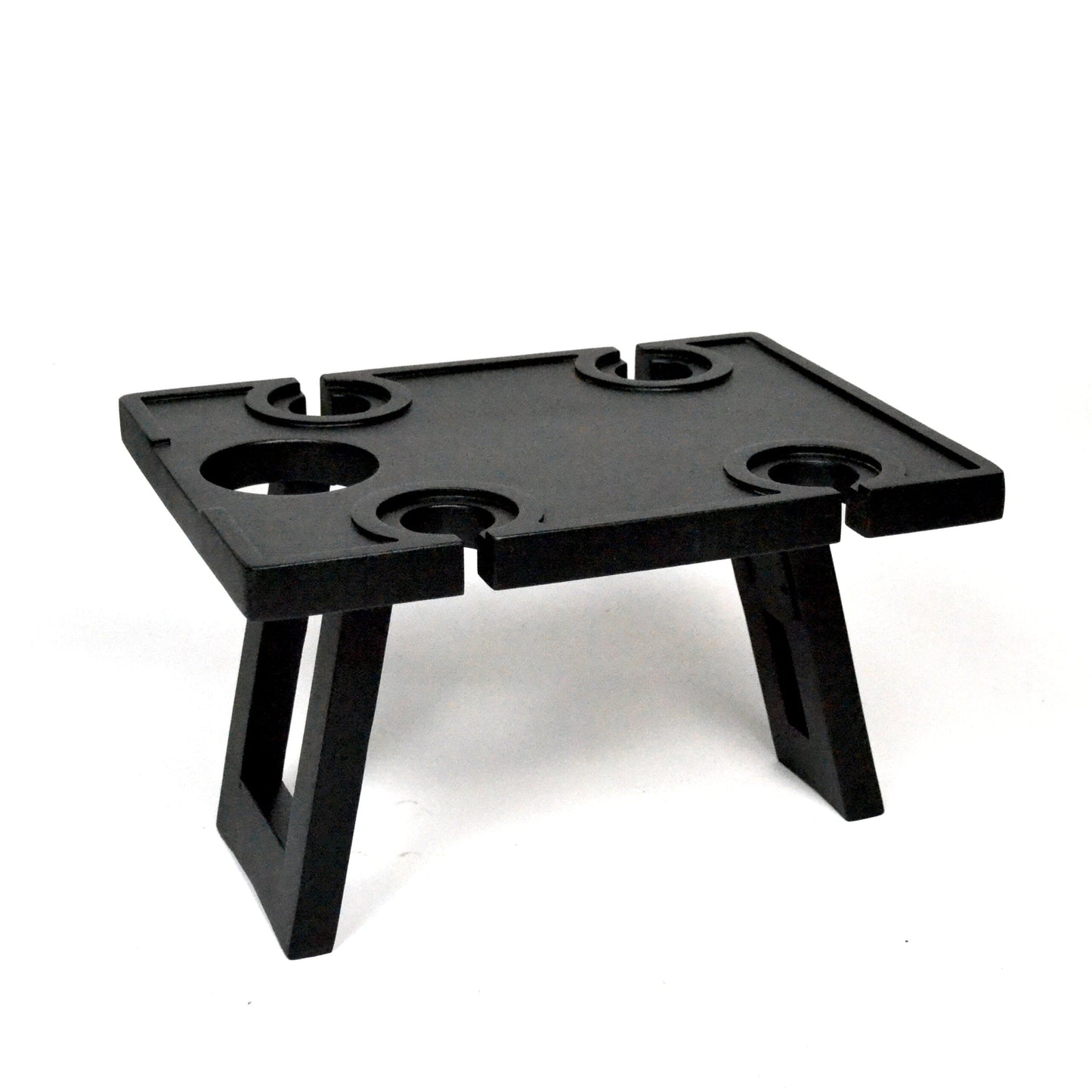 Rectangle Picnic table-Furniture, 17"X 12.6" X 9", Mango wood, Black - India Wholesale Co.