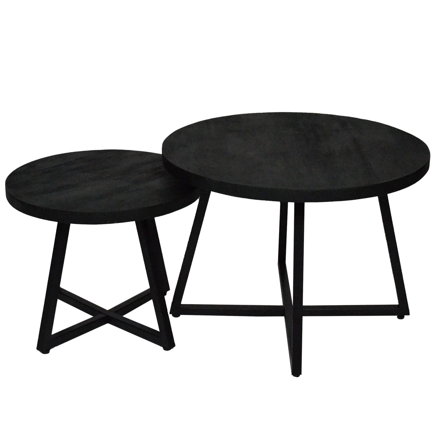 Round Nesting Tables in Premium Sand Blast Mango Wood - India Wholesale Co.