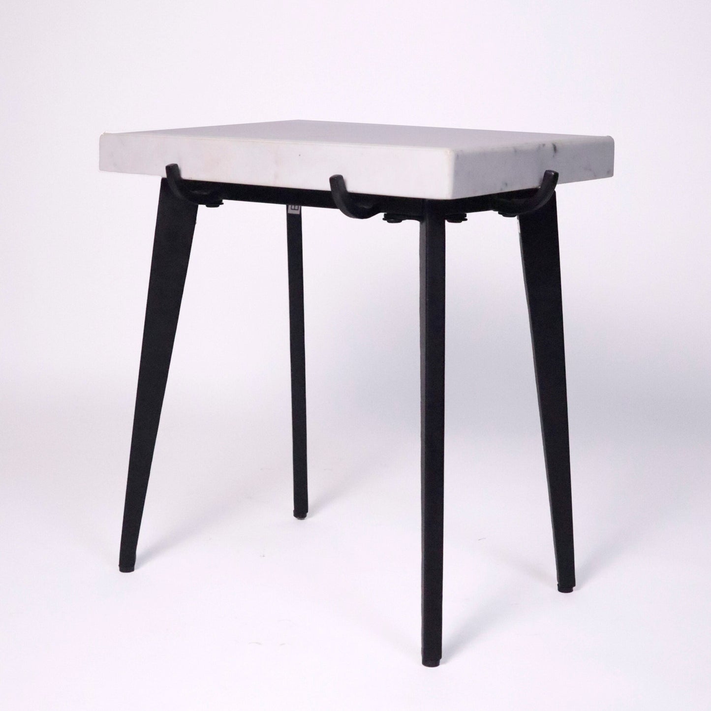 White Marble Top knockdown table, Marble & Metal, 20.5"x14"x23" - India Wholesale Co.