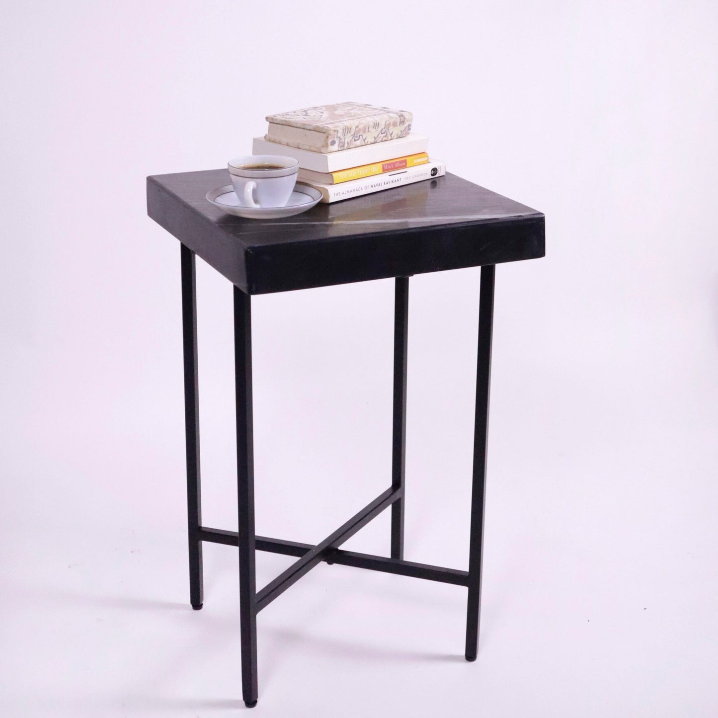 Marble Top Accent Table with Metal Legs | Premium Marble & Metal Finish - India Wholesale Co.