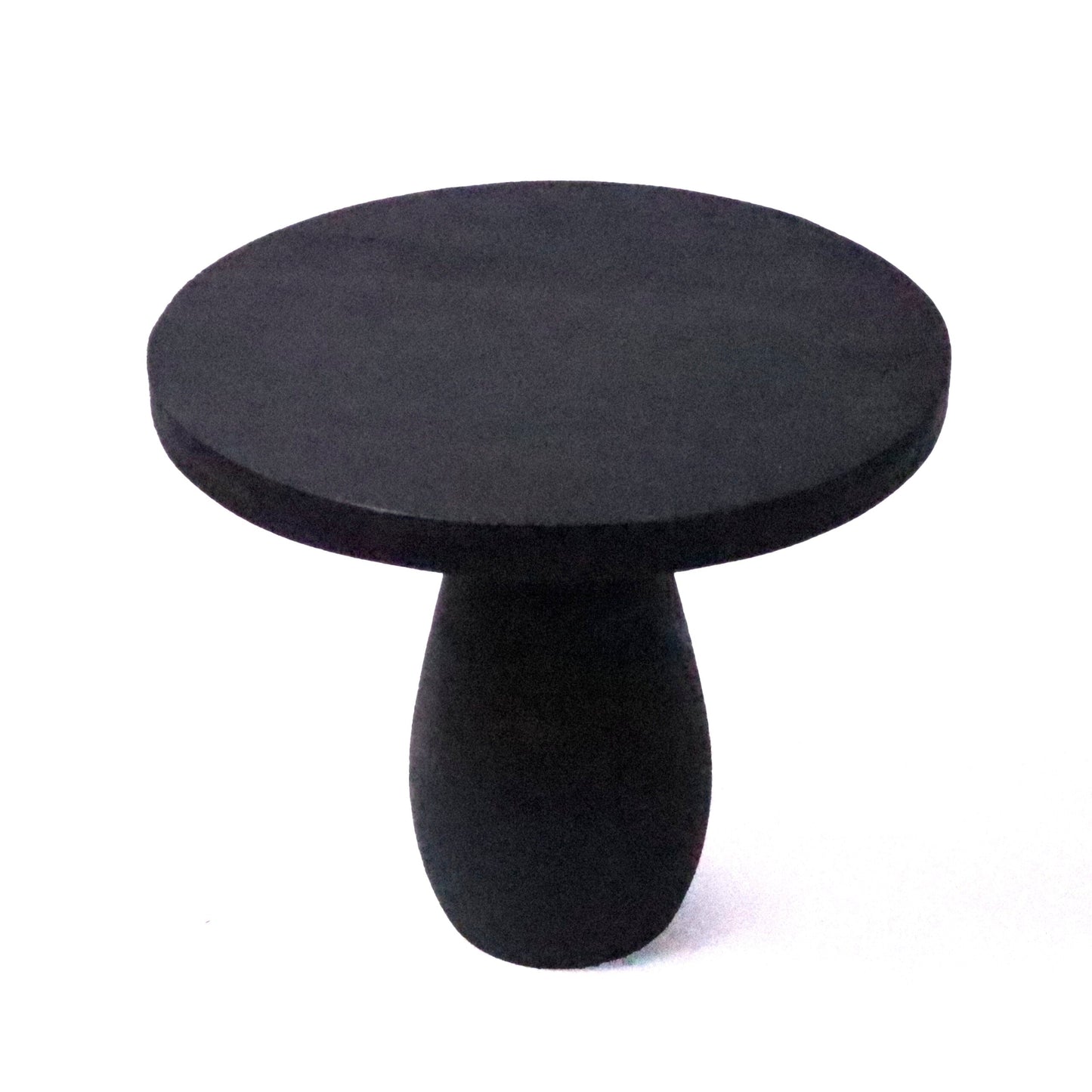 Black sand blast Mushroom table, Mango wood, 19" round & 17" Height - India Wholesale Co.