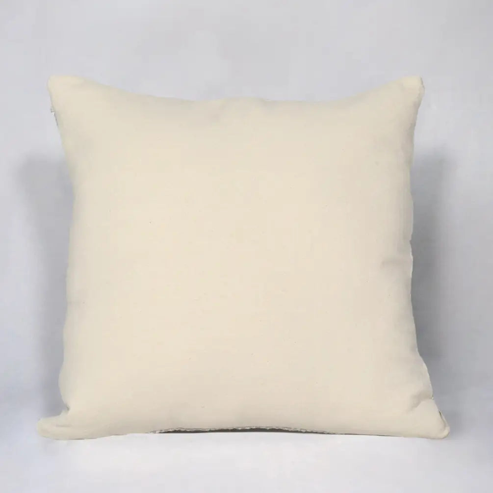 Diamond Weave Cotton Pillow Cover (All over weave) 20"x20", Cool Blue & Offwhite - India Wholesale Co.