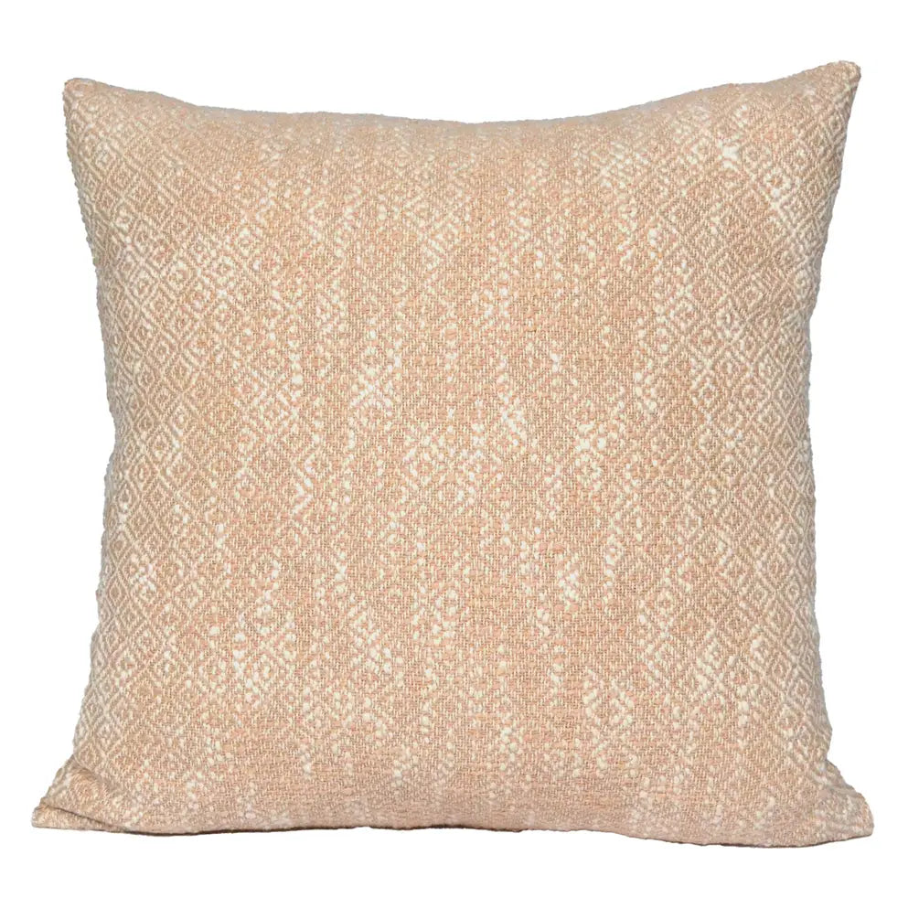 Diamond Weave Cotton Pillow Cover (All over weave) 20"x20", Beige & Offwhite - India Wholesale Co.