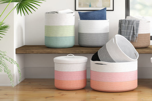 India Wholesale Co Cotton baskets ias an organizer for storage