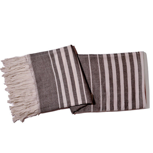 Sustainable PET Yarn Throw Blanket-Woven stripes