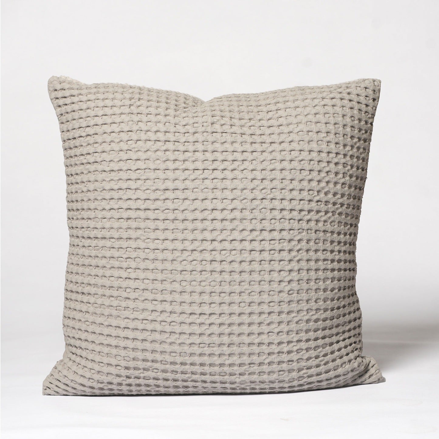 Mineral Grey Waffle Cotton Pillow cover, 22"x22"