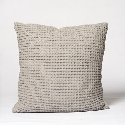 Mineral Grey Waffle cotton pillow cover, 20"x20"