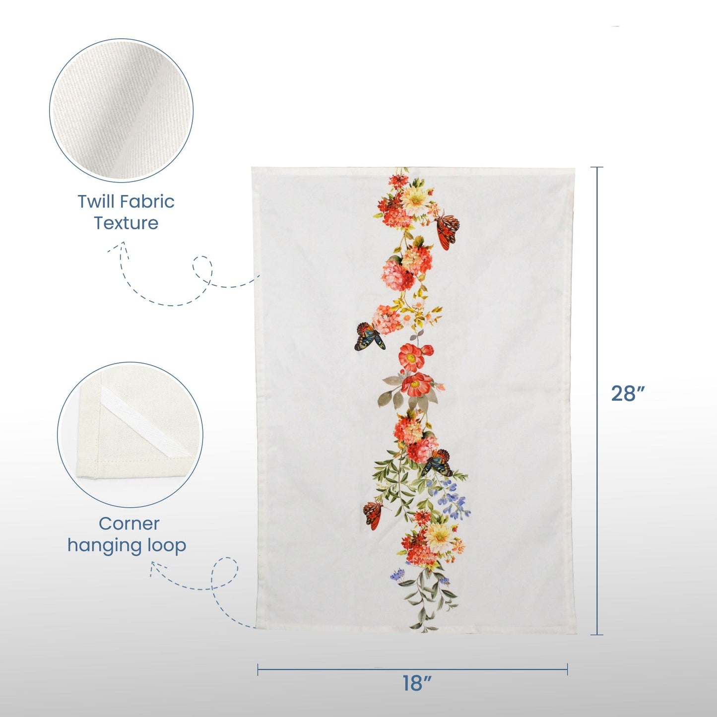 Printed Kitchen towel, Set of 2 - 100% cotton twill, 20"x30"