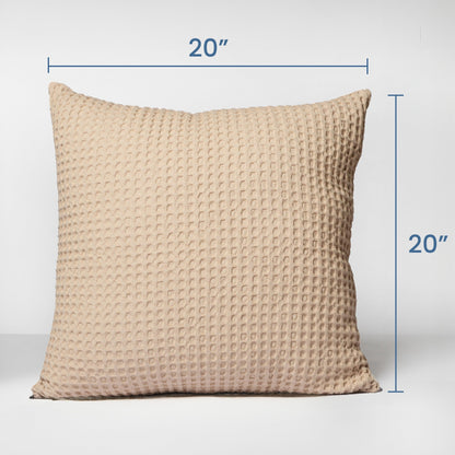 Sand Waffle Cotton Pillow cover, 20"x20"