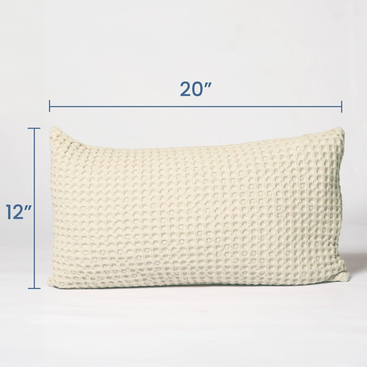 Ivory Waffle Cotton Pillow Cover, 12"x20"