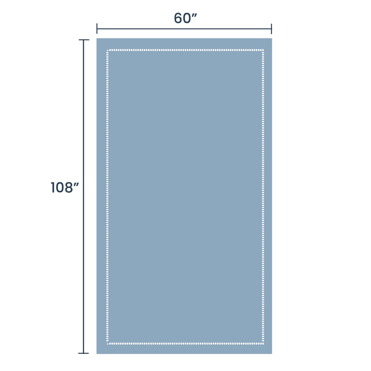 100% Cotton Chambray, Spillproof Table Cover, Blue,  60"X108" - India Wholesale Co.