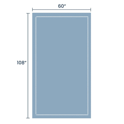 100% Cotton Chambray, Spillproof Table Cover, Blue,  60"X108" - India Wholesale Co.