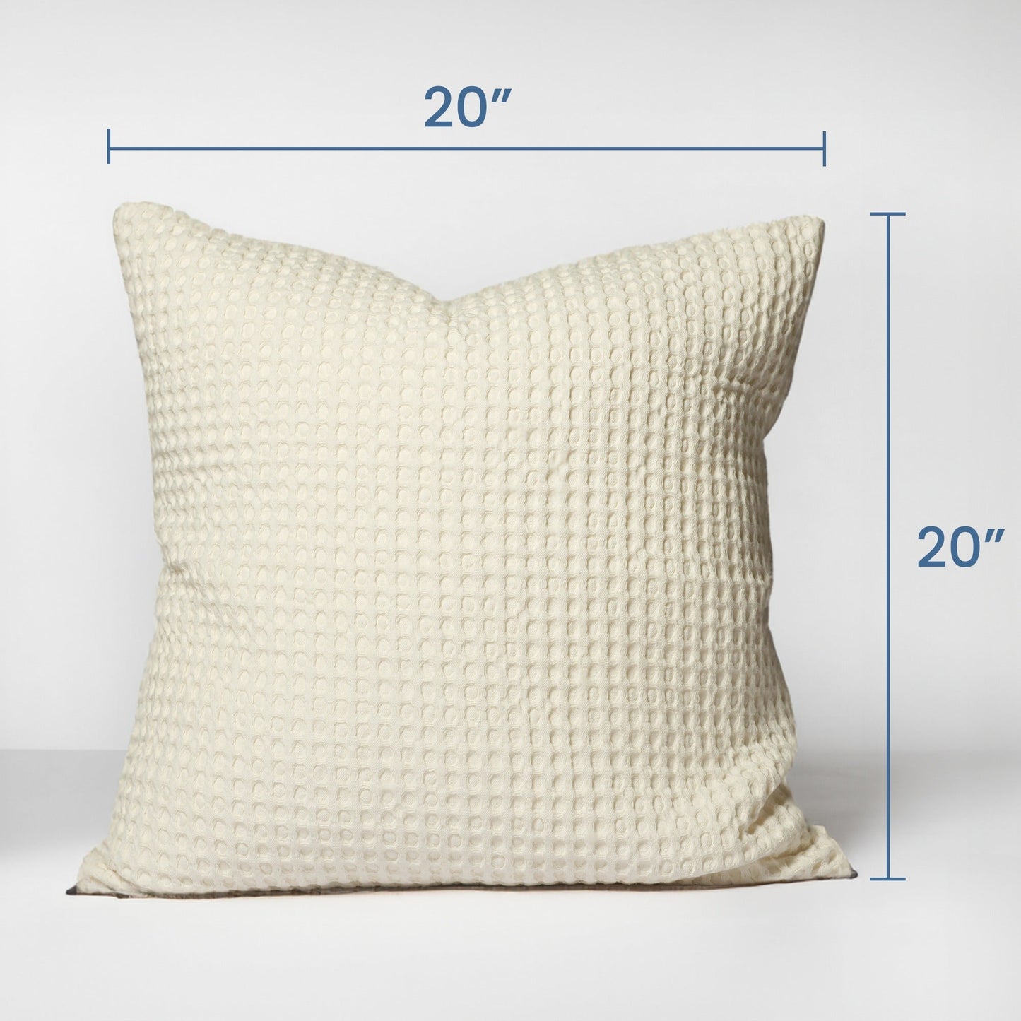 Ivory Waffle cotton pillow cover, 20"x20"