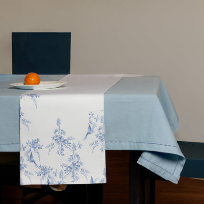 100% Cotton Chambray, Spillproof Table Cover, Blue,  60"X108" - India Wholesale Co.