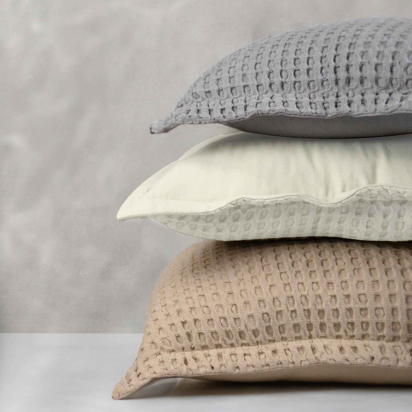 Sand Waffle Cotton Pillow cover(Knife Pleat), 16"x26"