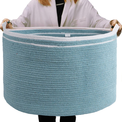 Cotton Basket without Lid, Blue, 21.7x21.7x13.8"