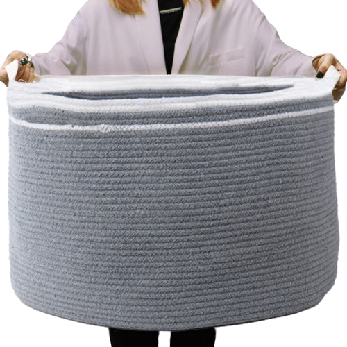 Cotton Basket without Lid, Gray, 21.7x21.7x13.8