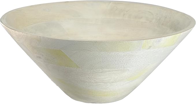 White Oil Stain Bowl-Mango Wood- 12"x5"