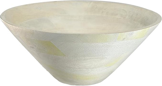 White Oil Stain Bowl-Mango Wood- 12"x5"