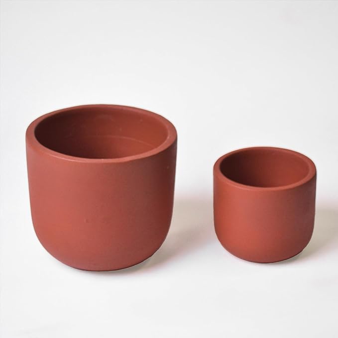 Terracotta Pot Set of 2 – 4'' & 6'' Clay Planters