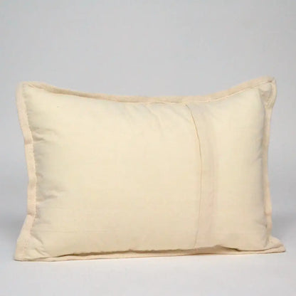 Handloom Broad Stripes Cotton & Jute Pillow Cover 14"x20", White & Natural