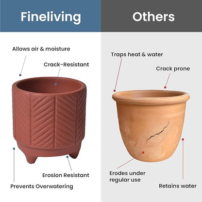 Boho Terracotta Chevron Planter – 4 Inch Indoor Pot