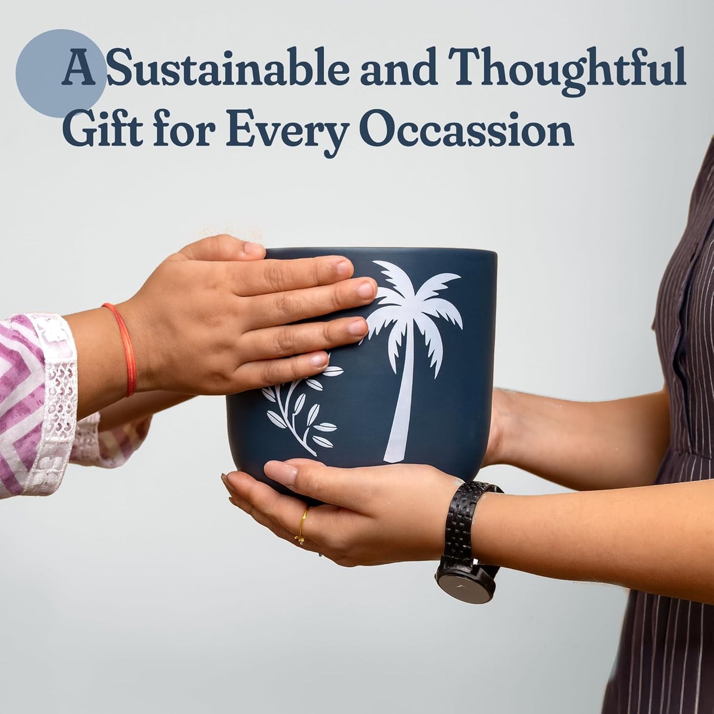 Blue Terracotta Planter Set of 2 – 4” & 6” Pots