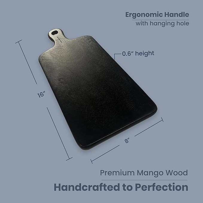 Paddle Server Black Mango Wood 16"x8"