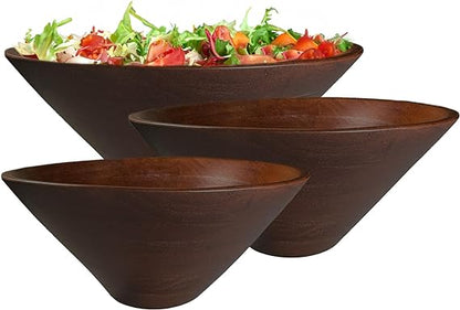 Bowls Plain Acacia - 12x5", 10x4", 8x3", Set of 3, Walnut