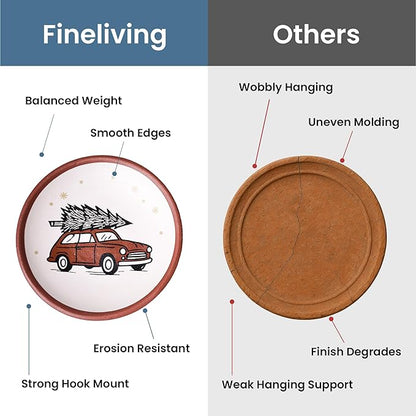 8-Inch Terracotta Christmas Plates Set of 2