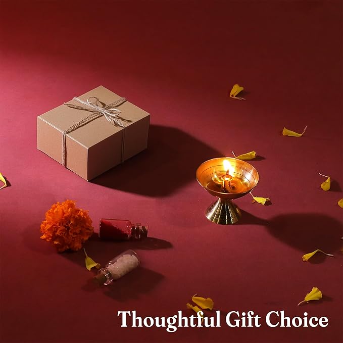 Rust-Resistant Brass Oil Diya for Puja, Temple & Festive Decoration