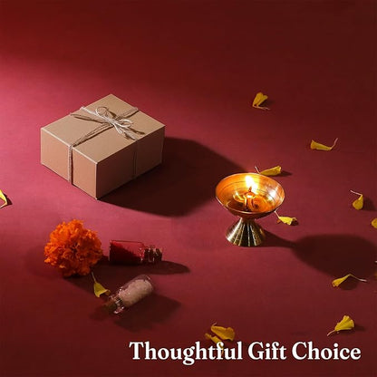 Rust-Resistant Brass Oil Diya for Puja, Temple & Festive Decoration