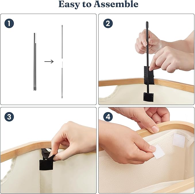 India wholesale co 85L Slim Laundry Hamper with Lid & Handles, Ivory