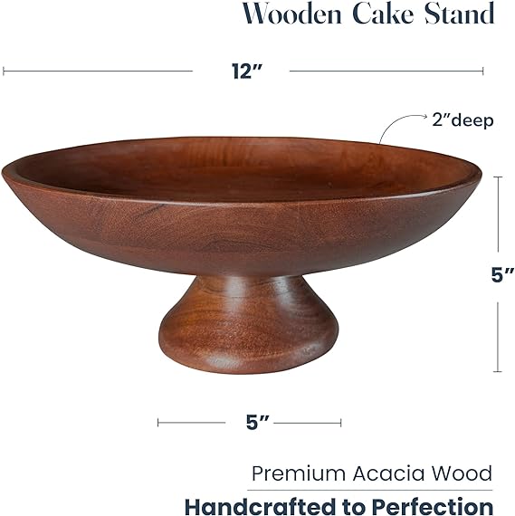 Fruit Bowl Plain Acacia -12"x2" -Walnut