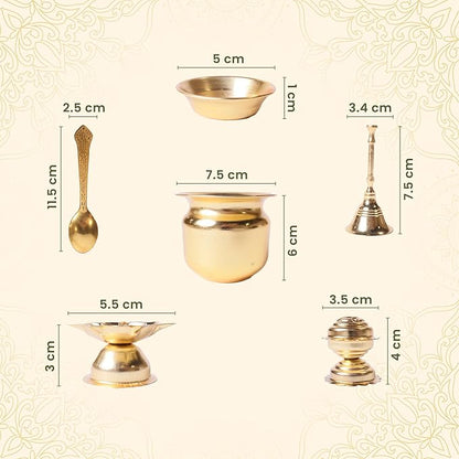 Pooja Thaal or Thali, Decorative Plate, Gold Box, Set of 1