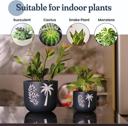 Blue Terracotta Planter Set of 2 – 4” & 6” Pots