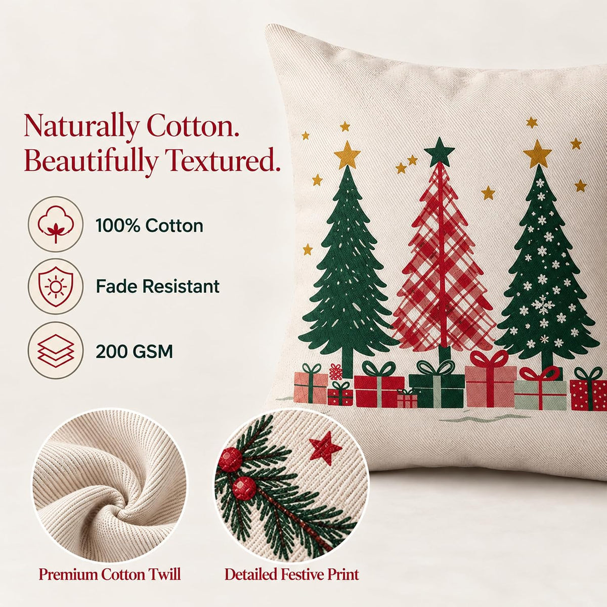 Christmas 18x18 Pillow Cover Set of 4 Cushion Cover