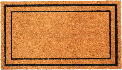 Coir Mats Basic Plain with Border- 17X30" Beige