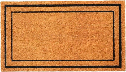 Coir Mats Basic Plain with Border- 17X30" Beige