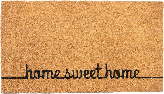 Coir Mats Home Sweet Home with Border -17X30" - Beige