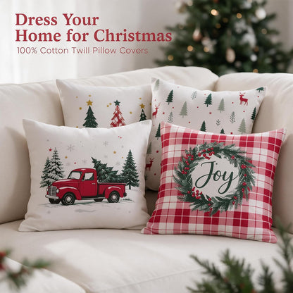 Christmas 18x18 Pillow Cover Set of 4 Cushion Cover
