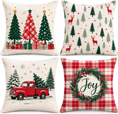 Christmas 18x18 Pillow Cover Set of 4 Cushion Cover
