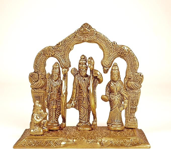 Ram Darbar Idol, handcrafted with Antique Gold Finish, Set of 1 - India Wholesale Co.