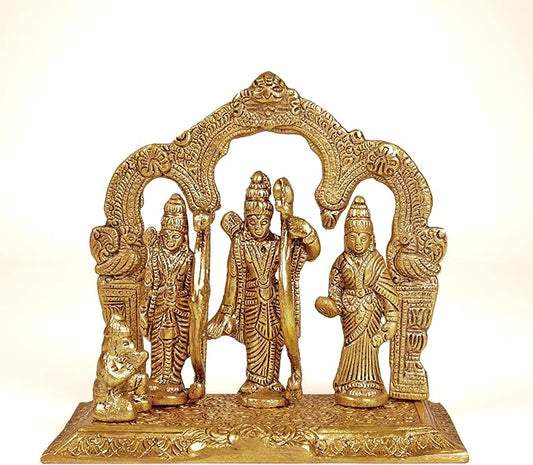 Ram Darbar Idol, handcrafted with Antique Gold Finish, Set of 1 - India Wholesale Co.