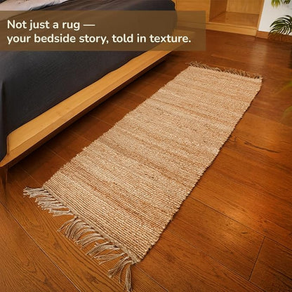 Jute Textured Runner Rug 2x5 ft – Handwoven Natural Décor